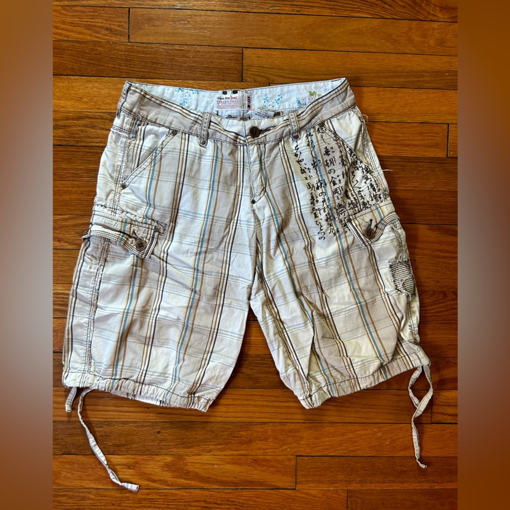 Triple Five Soul Plaid Cargo Shorts